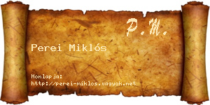 Perei Miklós névjegykártya
